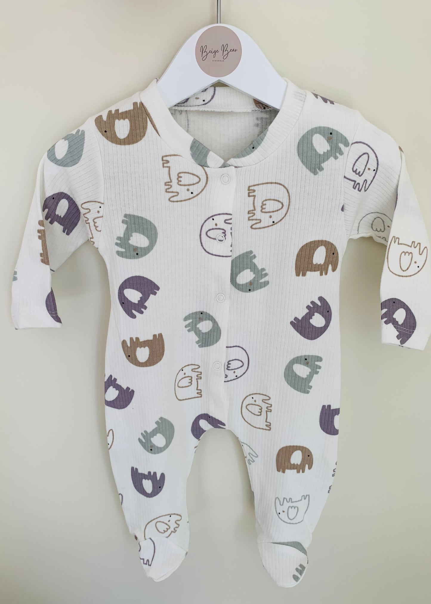 NEW BABY GIFT SET - ORGANIC COTTON- NEUTRAL ELEPHANT