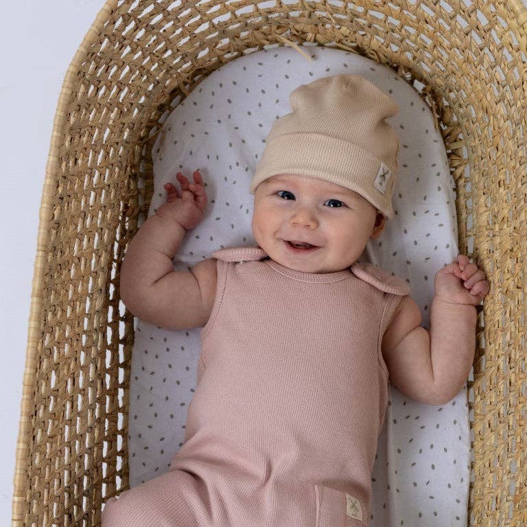RIBBED COTTON BEANIE HAT