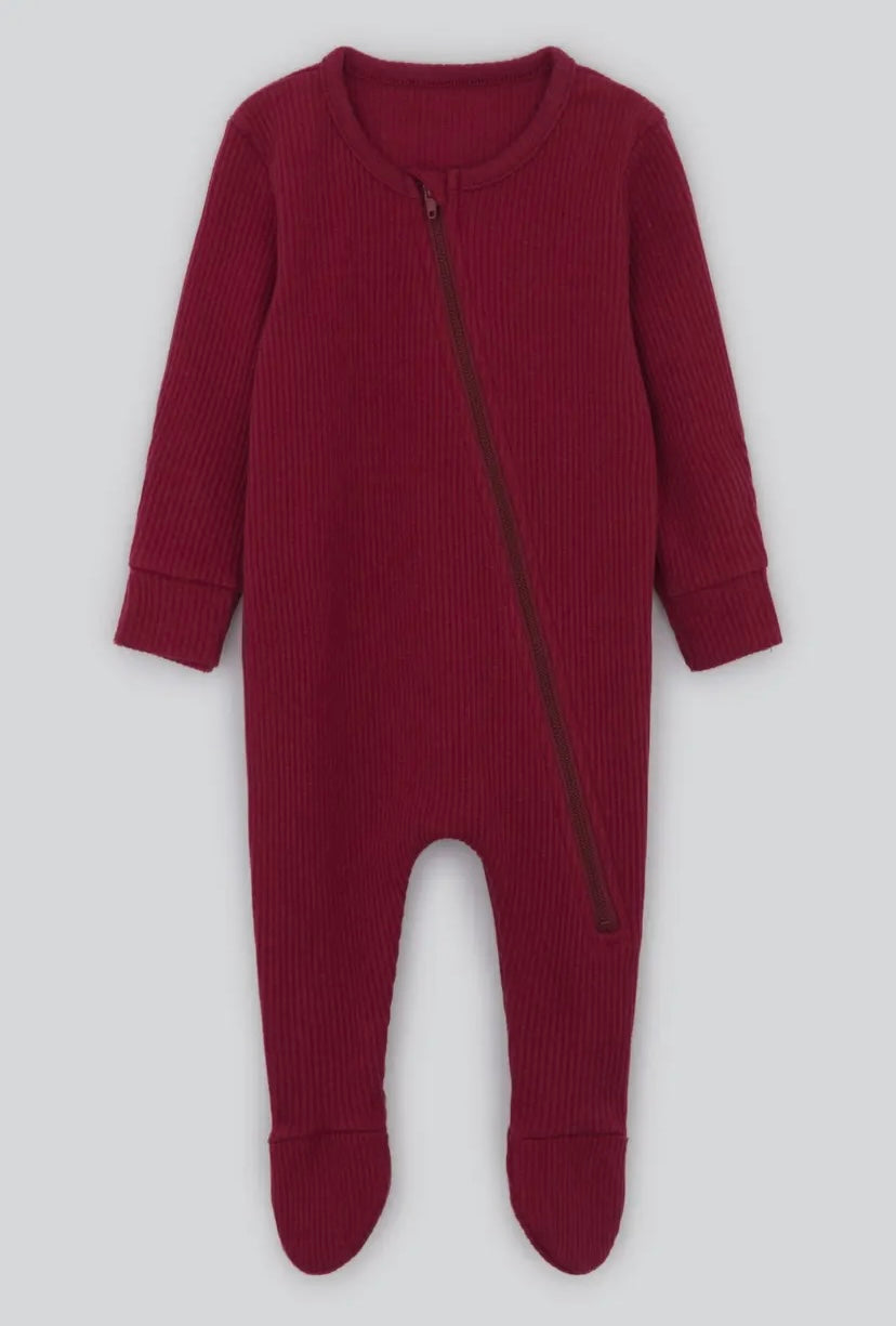 PERSONALISED CHRISTMAS ZIP SLEEPSUIT - INITIAL SANTA HAT