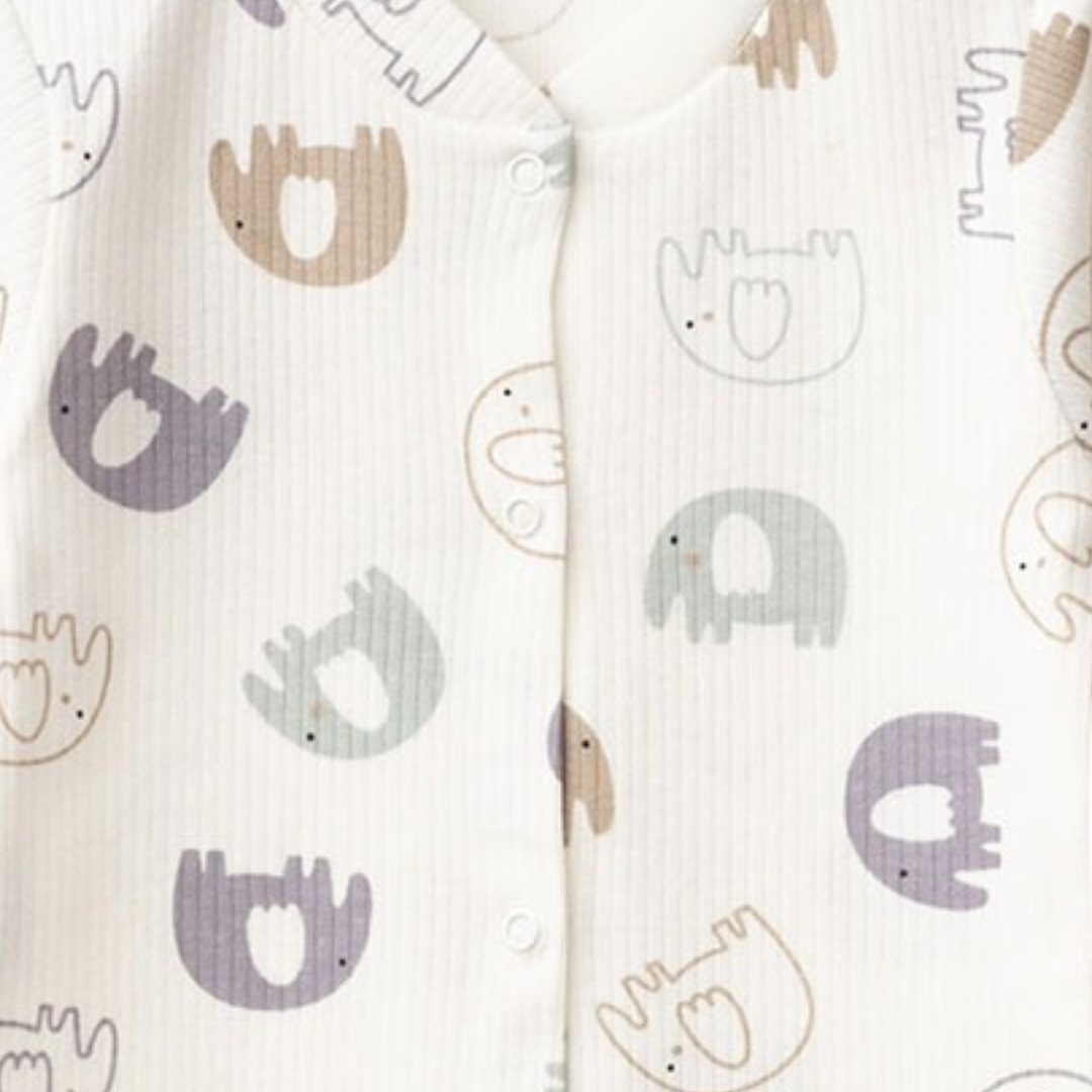 NEW BABY GIFT SET - ORGANIC COTTON- NEUTRAL ELEPHANT