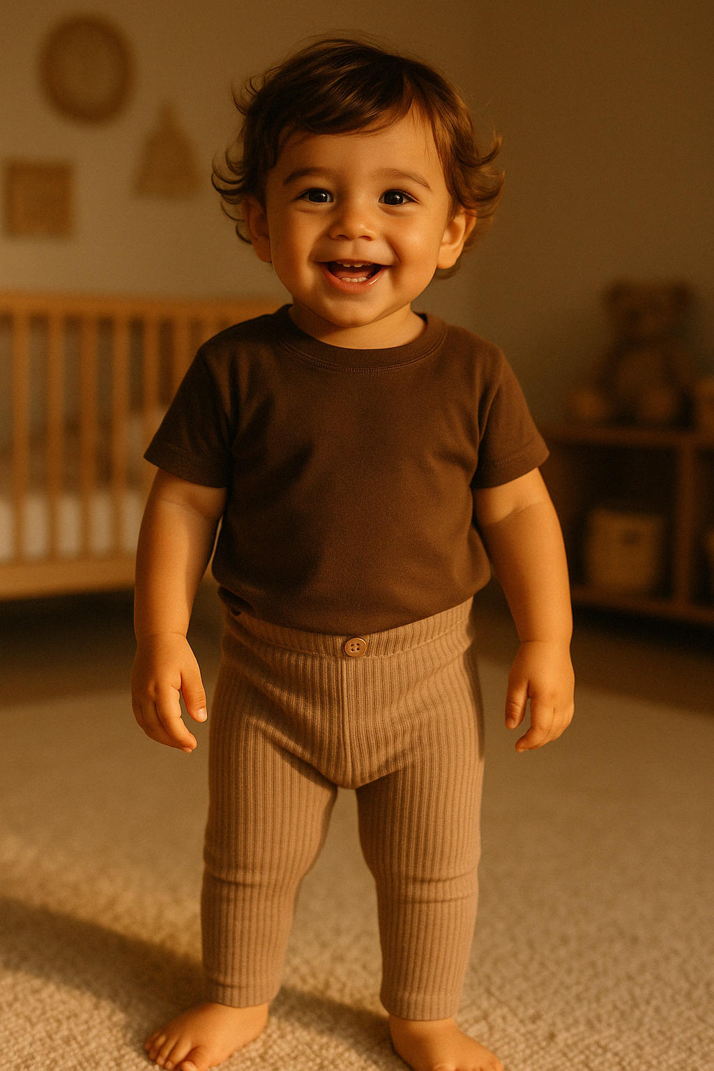 ORGANIC COTTON TAUPE LEGGINGS