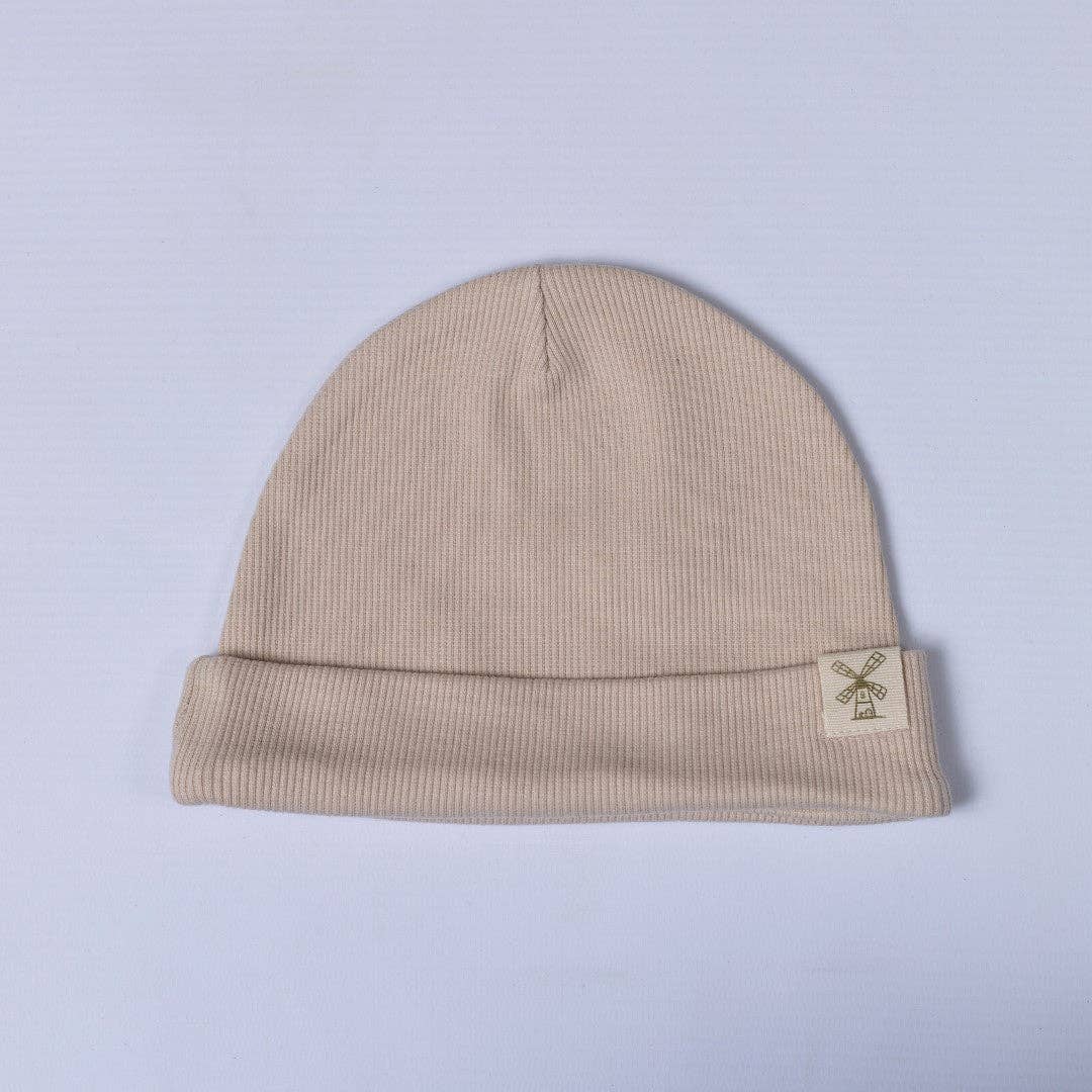 RIBBED COTTON BEANIE HAT