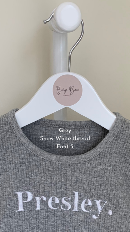 PERSONALISED RIBBED LOUNGEWEAR SET