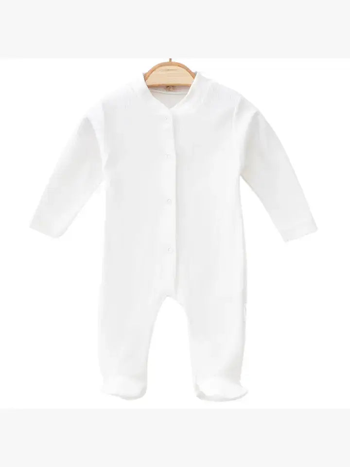 SALE ORGANIC COTTON WHITE UNISEX SLEEPSUIT