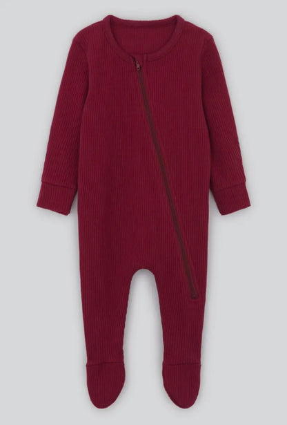 PERSONALISED CHRISTMAS ZIP SLEEPSUIT - INITIAL SANTA HAT