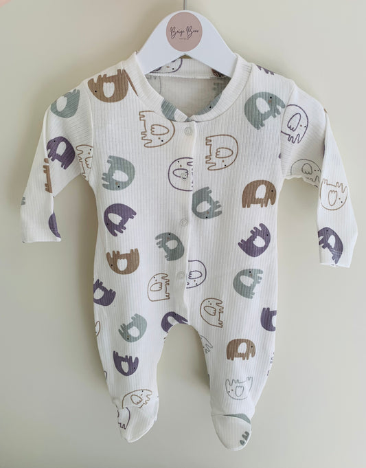 NEW BABY GIFT SET - ORGANIC COTTON- NEUTRAL ELEPHANT