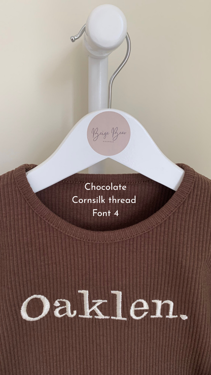 PERSONALISED RIBBED LOUNGEWEAR SET
