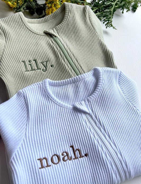 PERSONALISED ZIP SLEEPSUIT