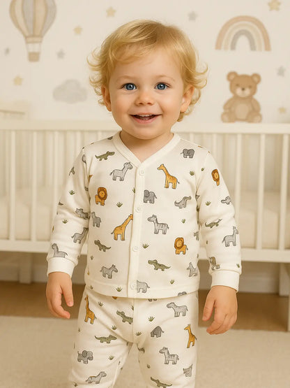 NEW BABY GIFT SET - ORGANIC COTTON - SAFARI PJS