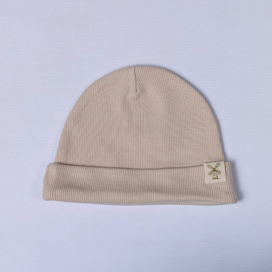 RIBBED COTTON BEANIE HAT