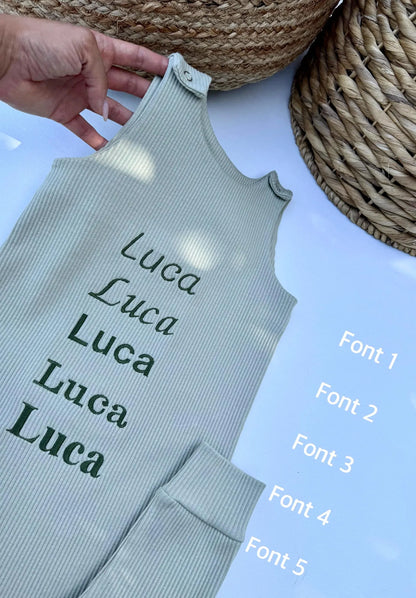 PERSONALISED RIBBED LOUNGEWEAR SET